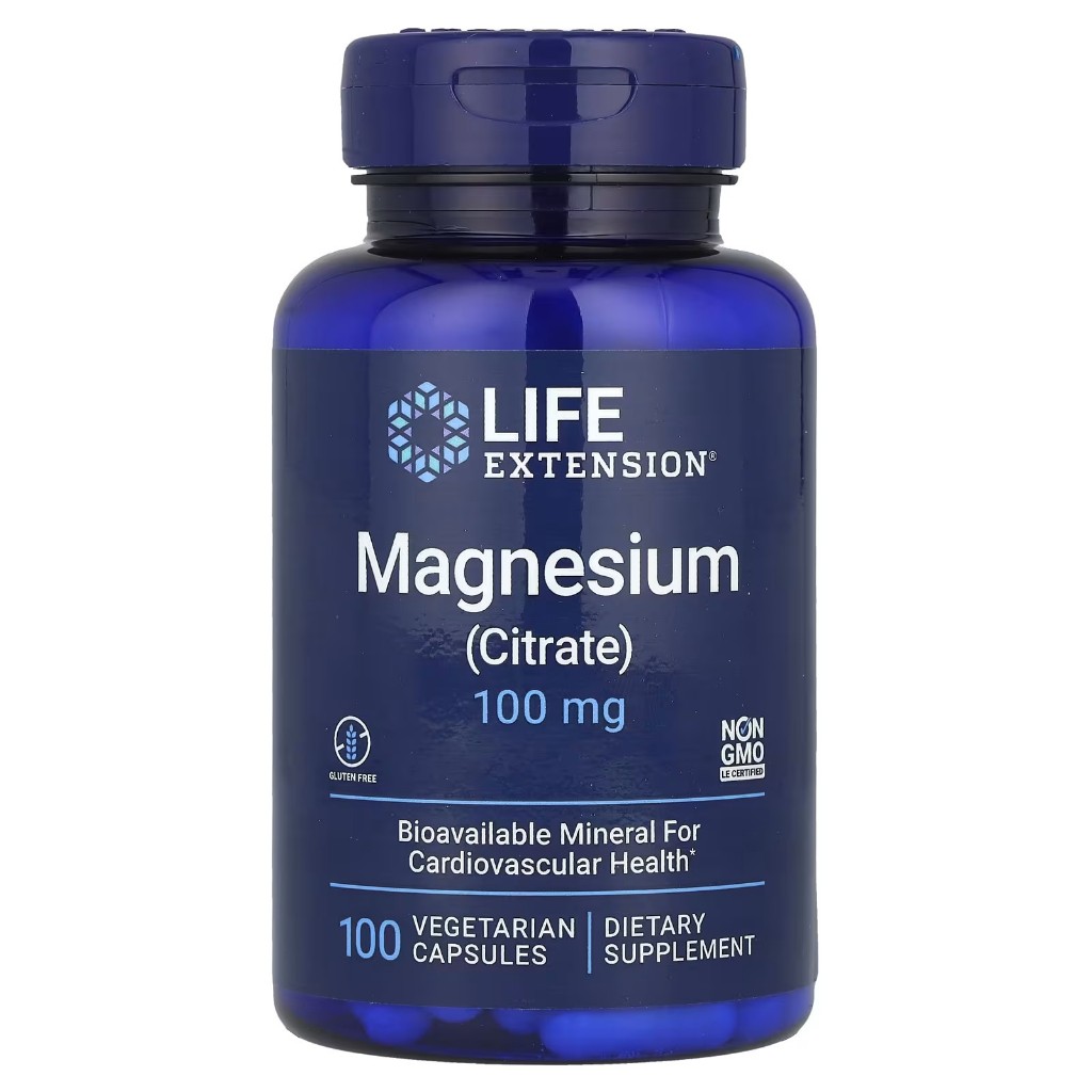 Life Extension Magnesium (Citrate) 100 mg 100 Vegetarian Capsules (No ...