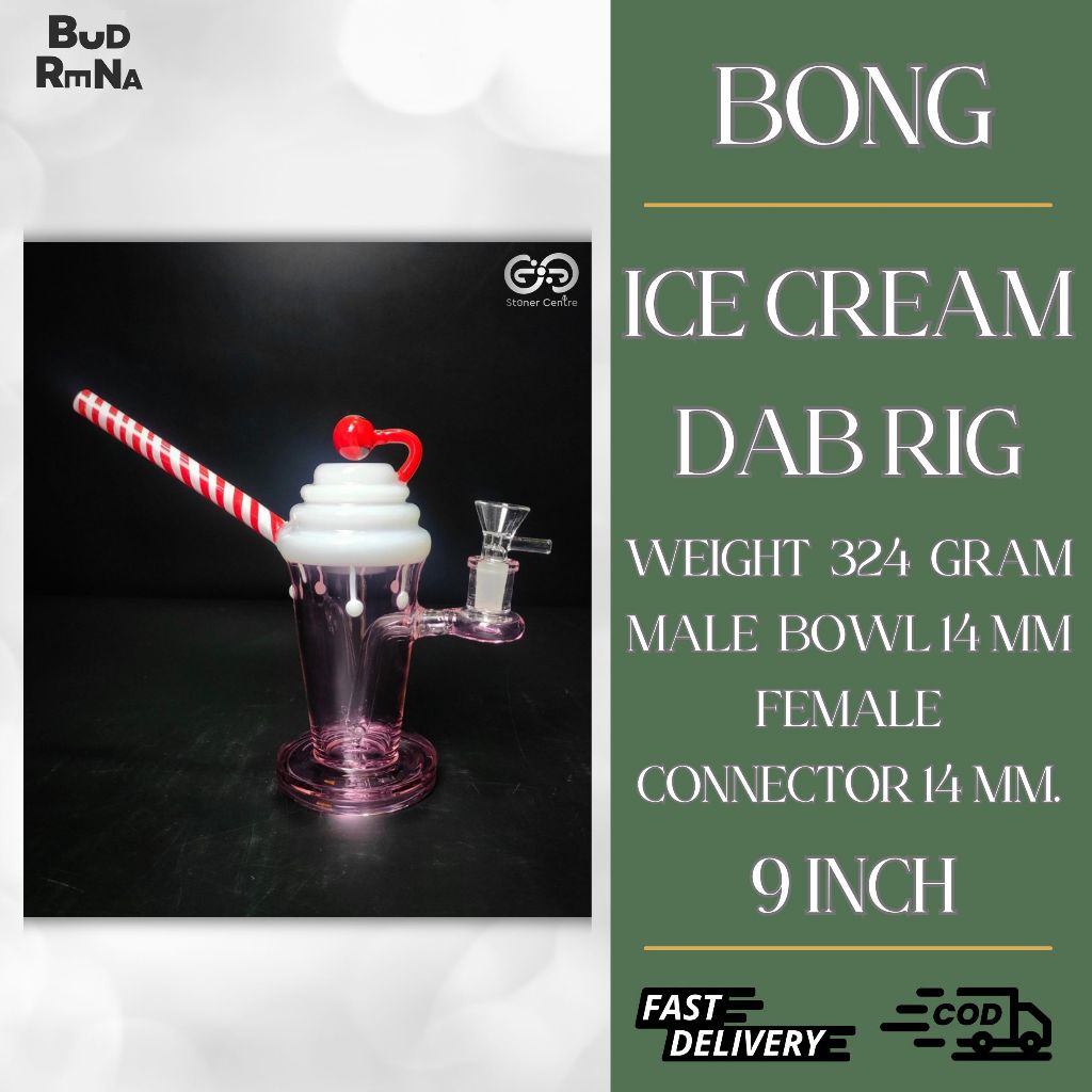 Glass Vase Ice Cream Dab Rig 14mm Joint 9 Inches Tall Thai Shop Fast ...