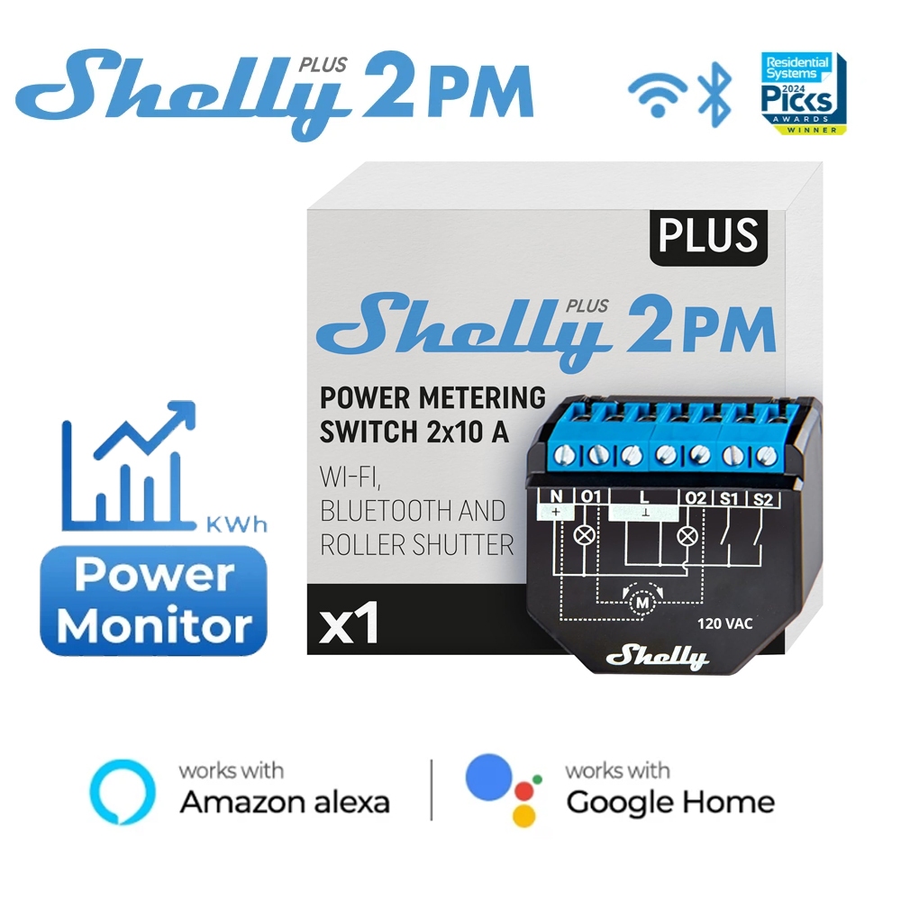 Shelly Plus 2PM 2 Channel Smart Relay Switch WiFi And Bluetooth With ...