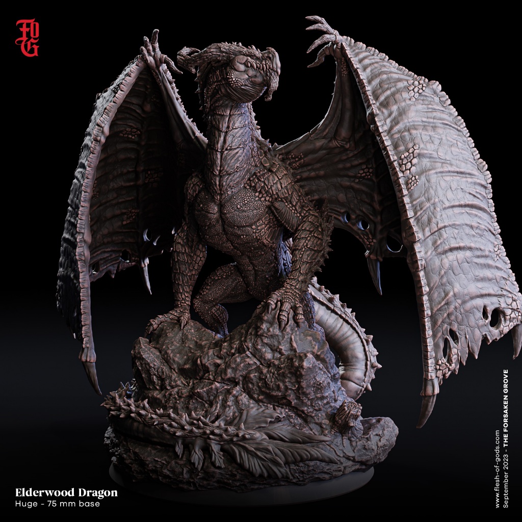 DnD miniature-Elderwood Dragon-The Forsaken Grove-Model For [Made to ...