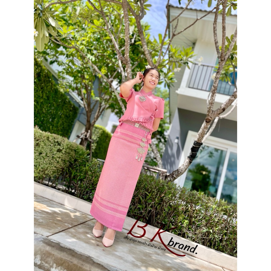 Bkbrand Lanna Cotton Traditional Dress, Pink Shrimp Paste, Pre-Order ...