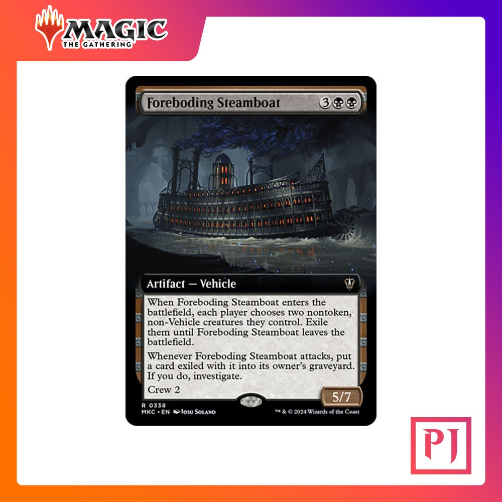 [MTG] Foreboding Steamboat (Extended Art) [MKC] [BLACK] [RARE] [NORMAL ...
