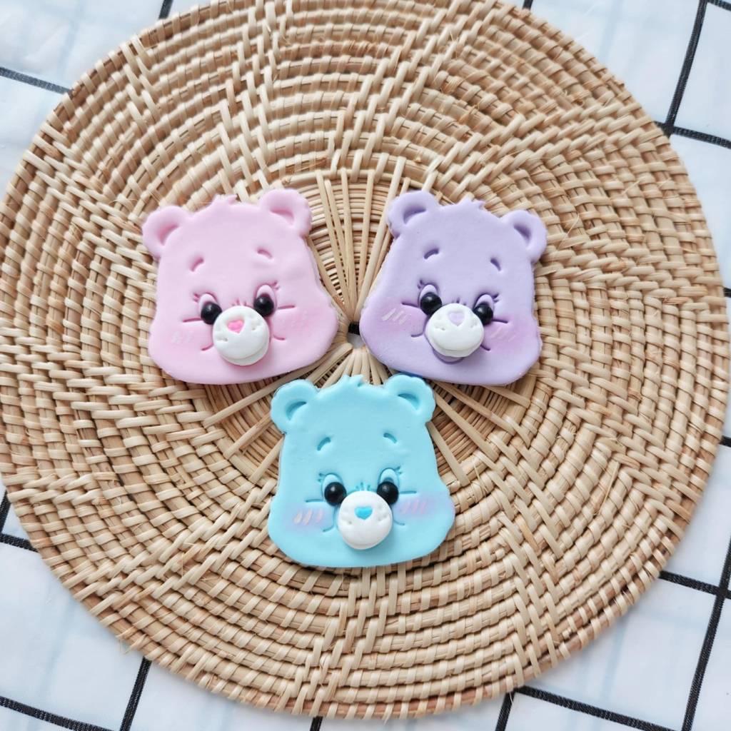 SweetHub Sugar Cake Care Bears Bear Decoration 3-Piece Pack 3 Colors ...