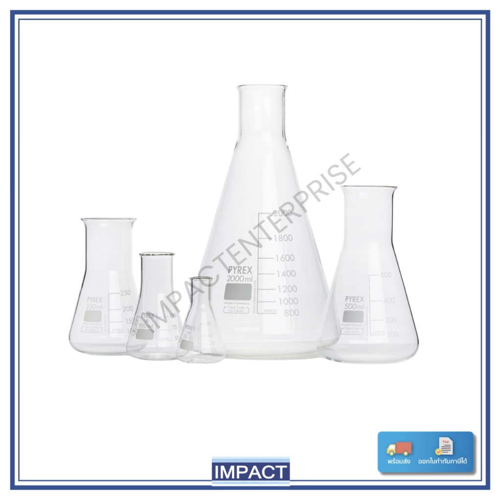 Erlenmeyer flask Pyrex Glass Bottle 50ml 125ml 250ml 500ml | Shopee ...