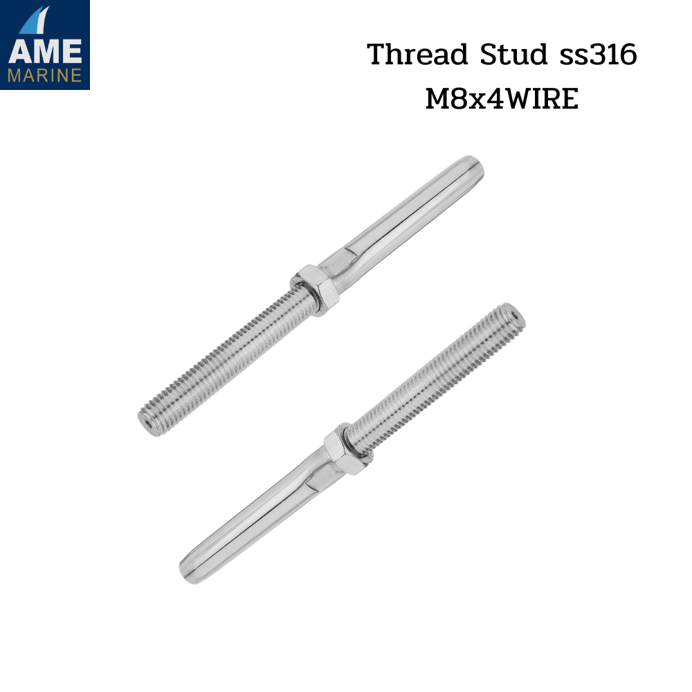 Swang stud Terminal Thread M8x4 WIRE ss316 Steel Fish Tail | Shopee ...