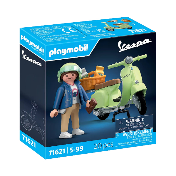 PLAYMOBIL Vespa 150 Sprint Veloce De 1969 Verde Claro, Juego De Figuras 5 Anos 71621