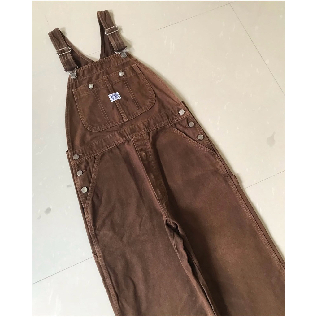 Big john Overalls Brown Jeans Waist 30 "Hip 38" Long From Chest-Leg Tip ...