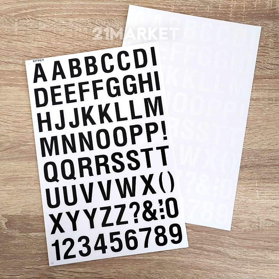 Stickers Letters English Numbers Die Cut Clear Border ABC Dicut Sticker ...