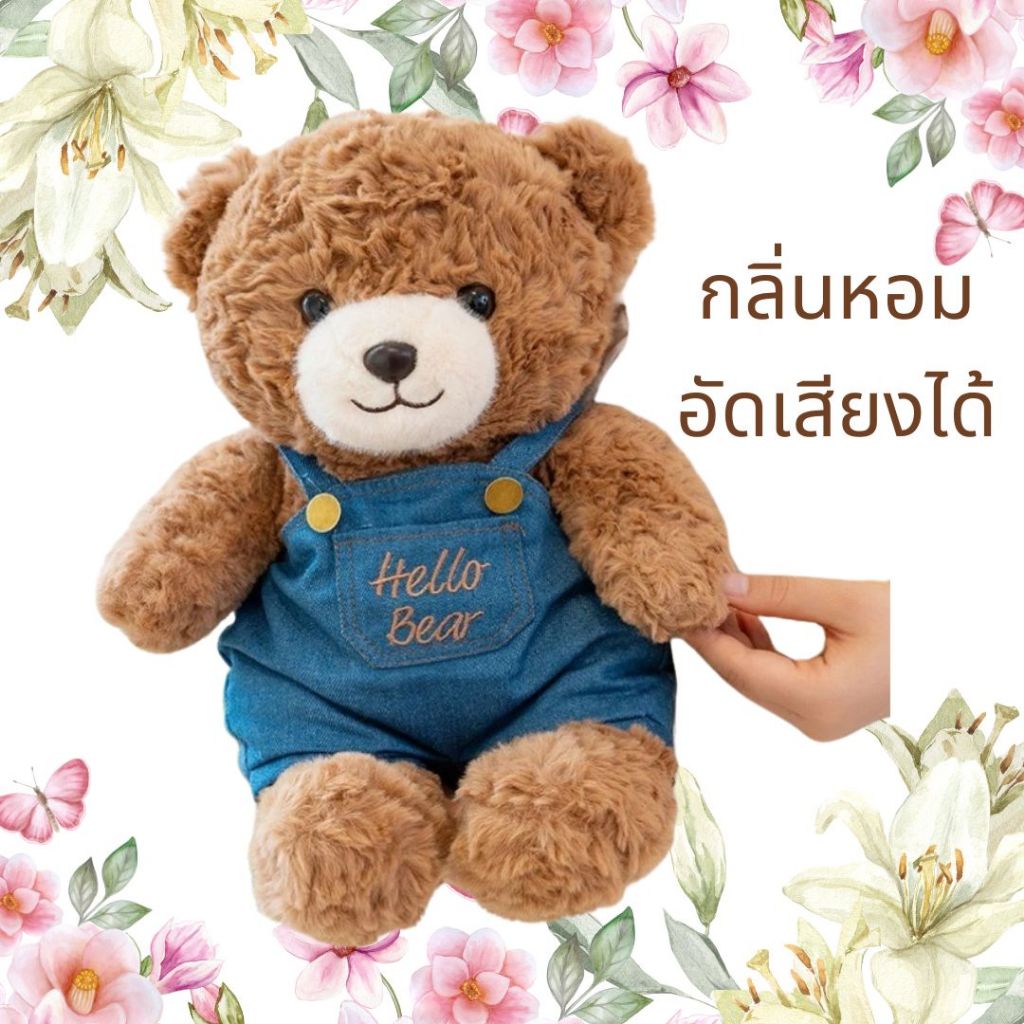 Teddy Bear Wearing A Bib Can Record Sound With Music Box Cute Fragrance ...