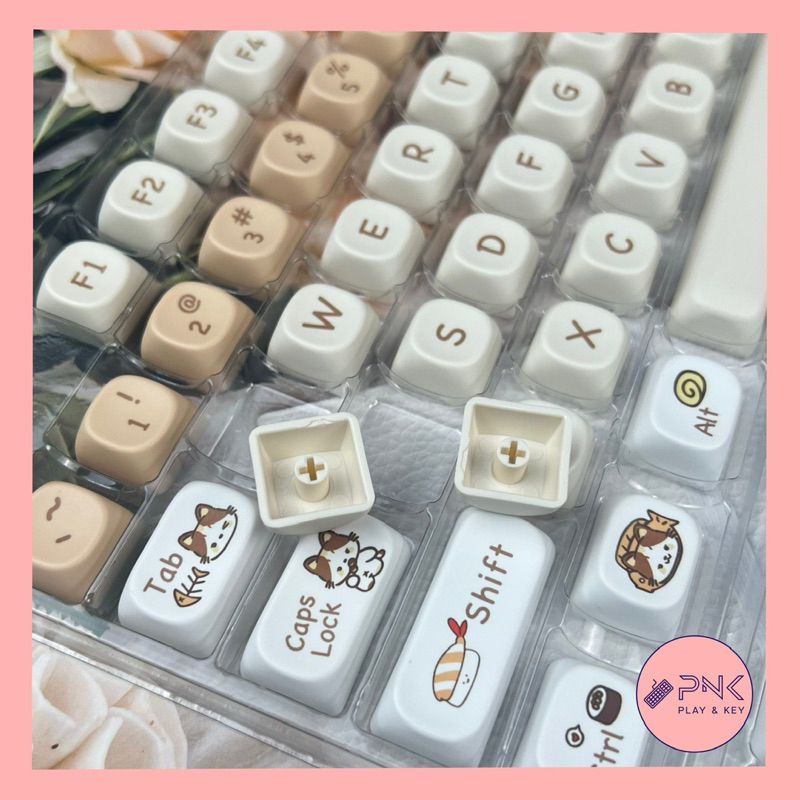 Cute cat Keycap Set PBT MOA Profile English Custom Keyboard | Shopee ...
