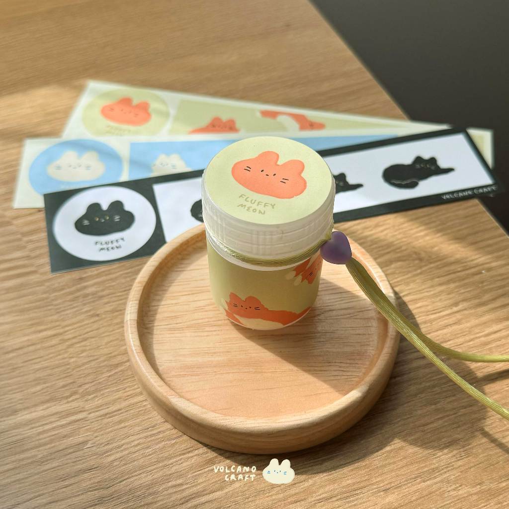 Sticker 3 Inhaler Bottle Fluffy Meow Pattern ** Only | Shopee Philippines