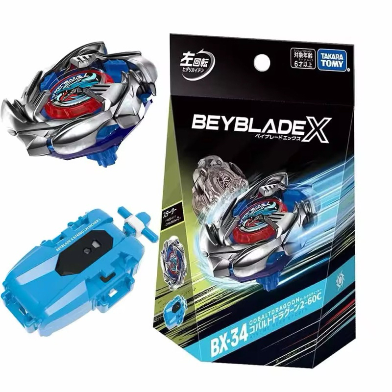 Urgent In Thailand Authentic 1 BEYBLADE X BX-34 Starter Cobalt Dragoon ...
