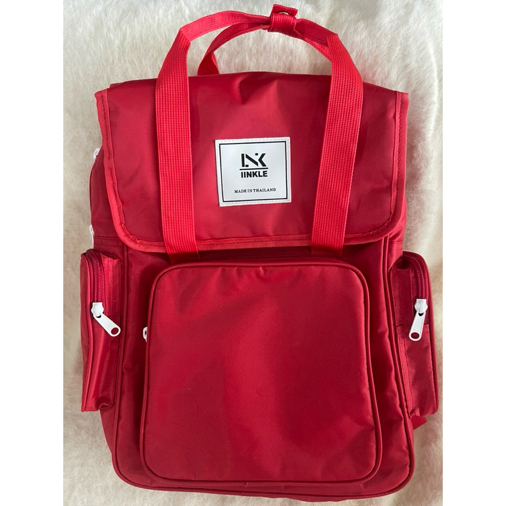 Red Backpack Big Line Thick Lining | Shopee Philippines