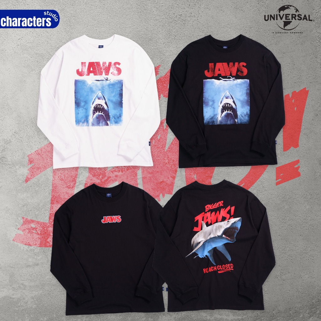 Universal Studios Jaws Adult Long Sleeve Shirt Vintage Shark Pattern ...