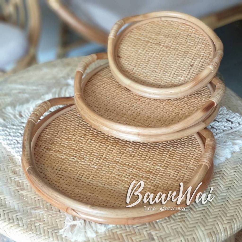 Real Rattan Tray Round Shape 3 Sizes | Shopee Philippines