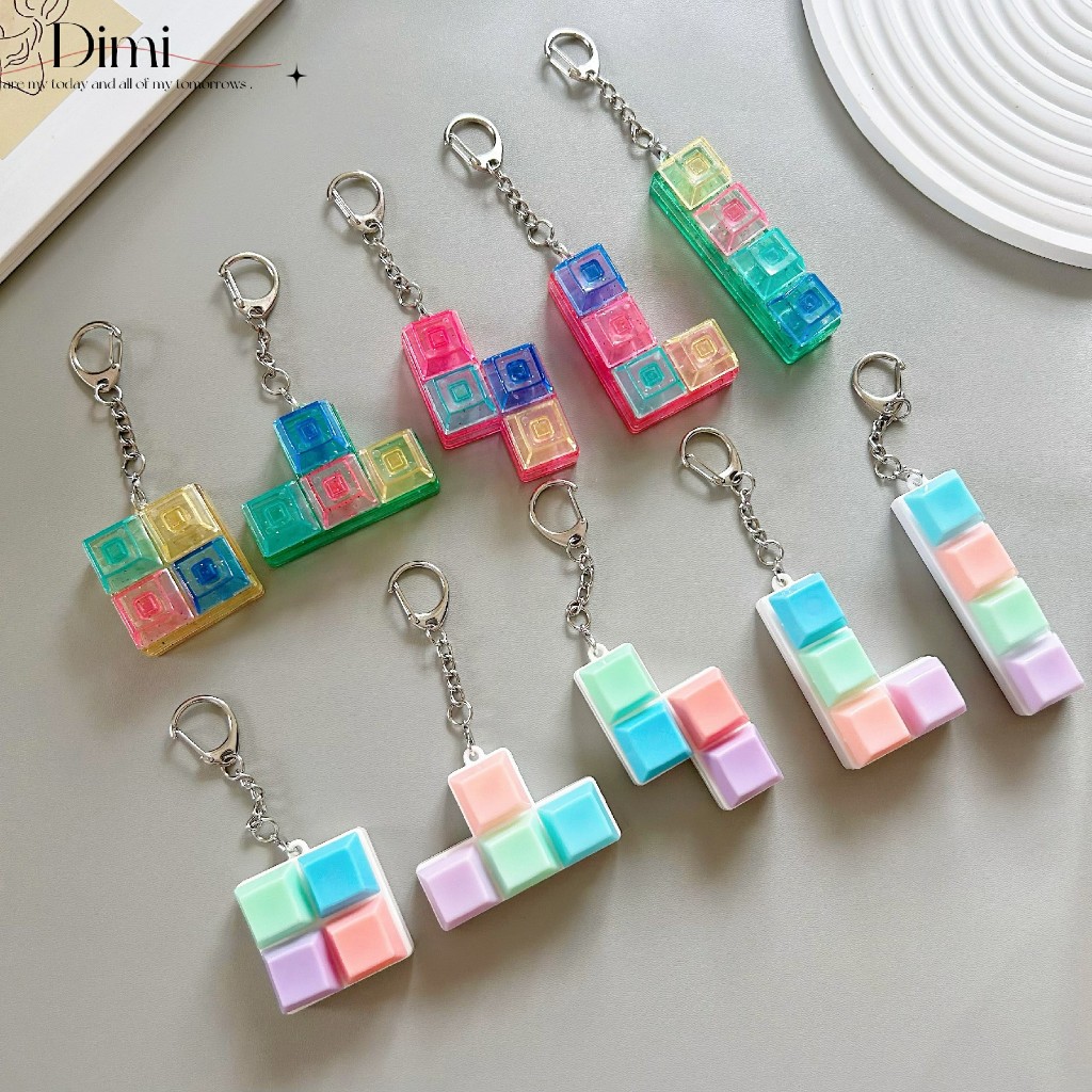 Stress Relief Toys Key Chain 4-Key Keyboard Buttons Hanging Strap Push ...
