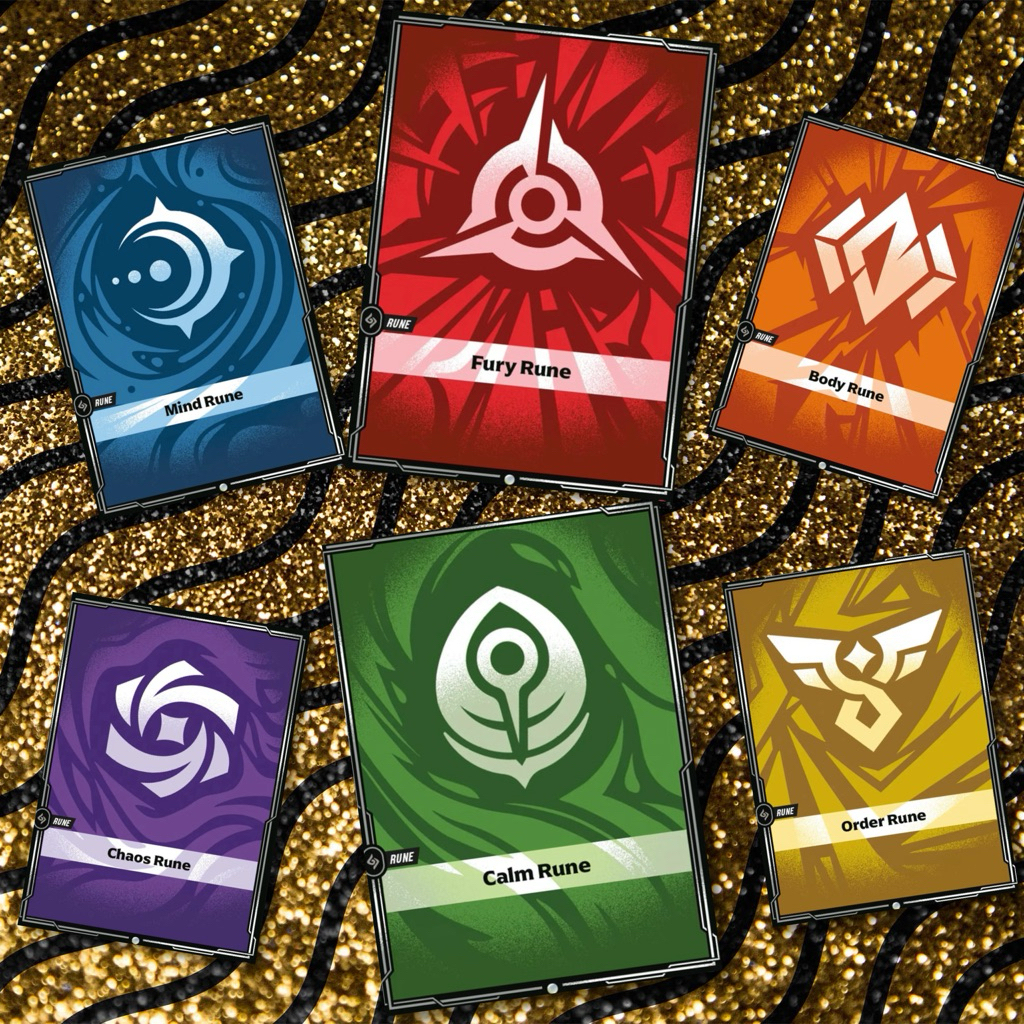 Riftbound Rune 6 Colors (Fury Clam Mind Body Chaos Oder) | Shopee ...
