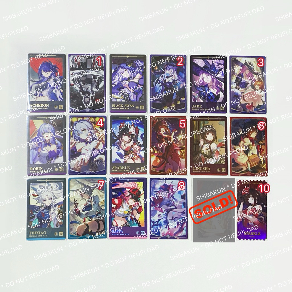 Honkai Starrail Open Postcard/Ticket-acheron/black swan/jade/robin ...