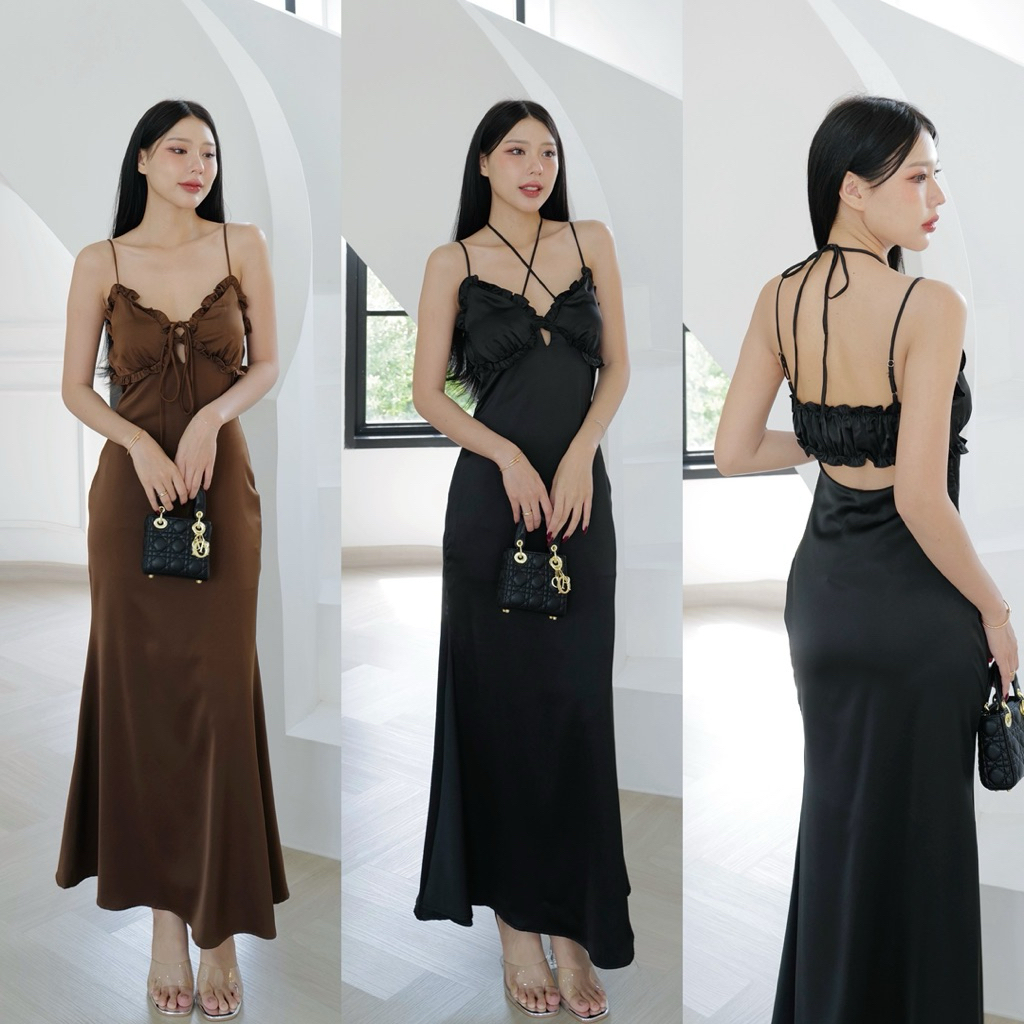 No.1 Satin Ribbon Dress | Shopee Philippines