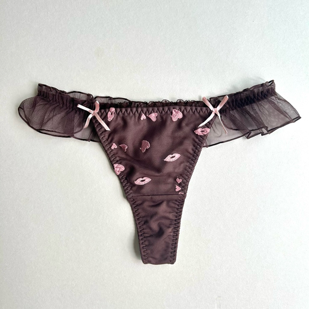 G-String Underwear nylon Fabric Embroidered Pattern Waist 24-26 New ...