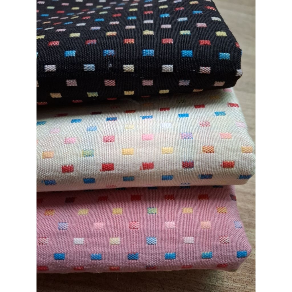 Japanese Woven Fabric Small Checkered Pattern Set Of 3 Pieces (35*145cm ...