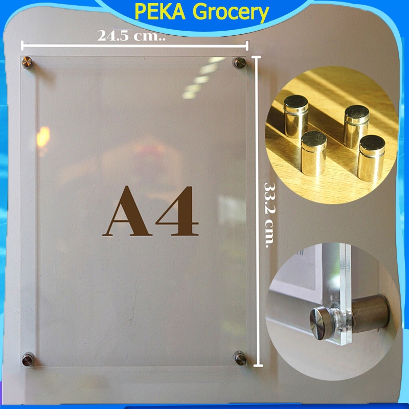 Acrylic Photo Frame Sign A4 Wall Add A Picture For Posters 2 Sheets ...