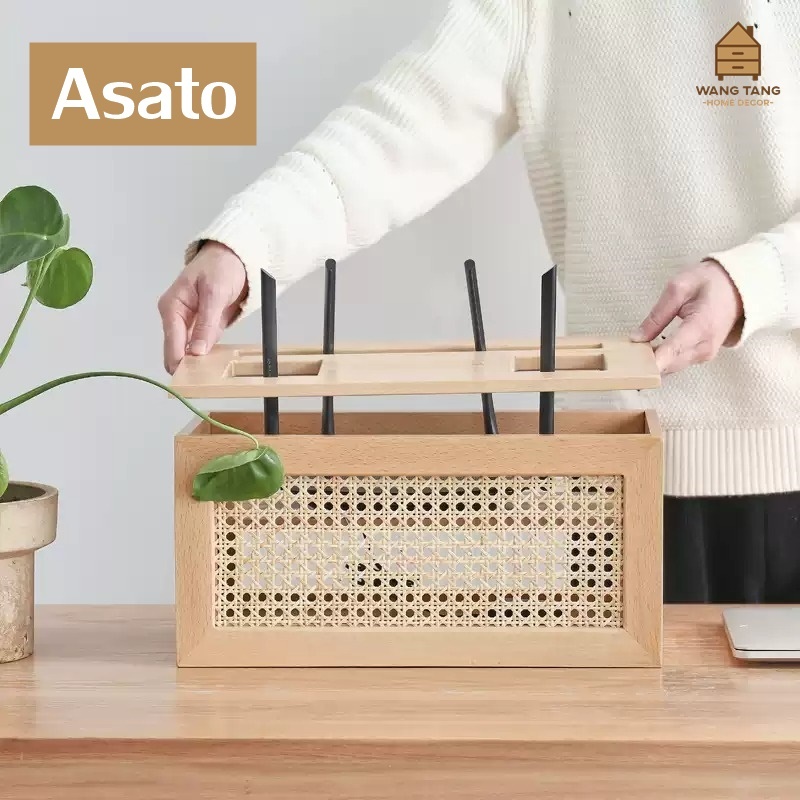Wifi Router Storage Box Pine Wood Material Is Arranged In A Minimalist ...