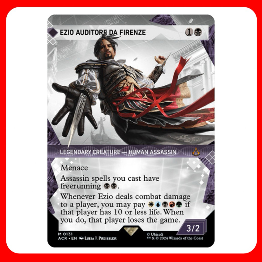 ezio auditore da firenze mtg card Magic The Gathering - Universes Beyond - Assassin's Creed (You may cast a spell for its freerunning cost if you dealt combat damage to a player this turn with an Assassin or commander.) When you do MTG Ezio Auditore da Firenze