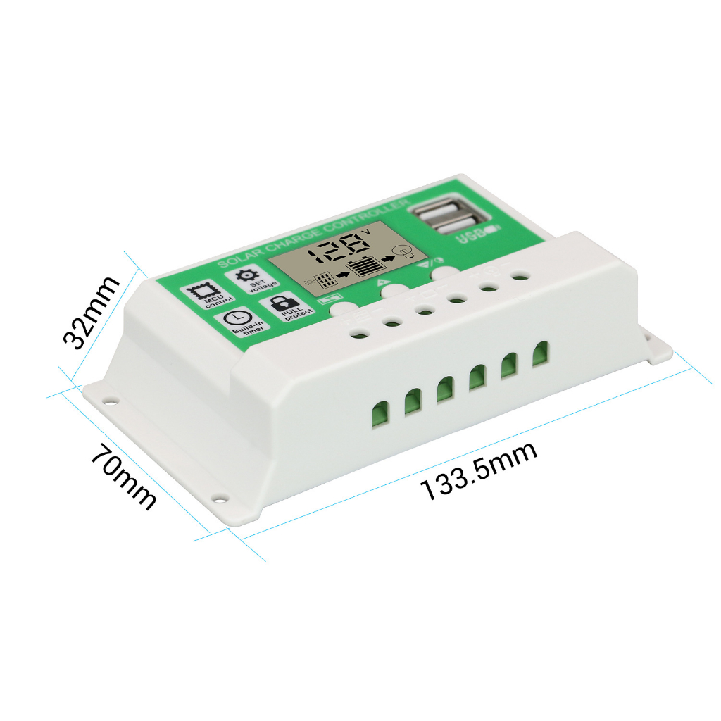 Powmr Solar Charge Controller Panel 30A 12V 24V Auto Lithium Battery ...
