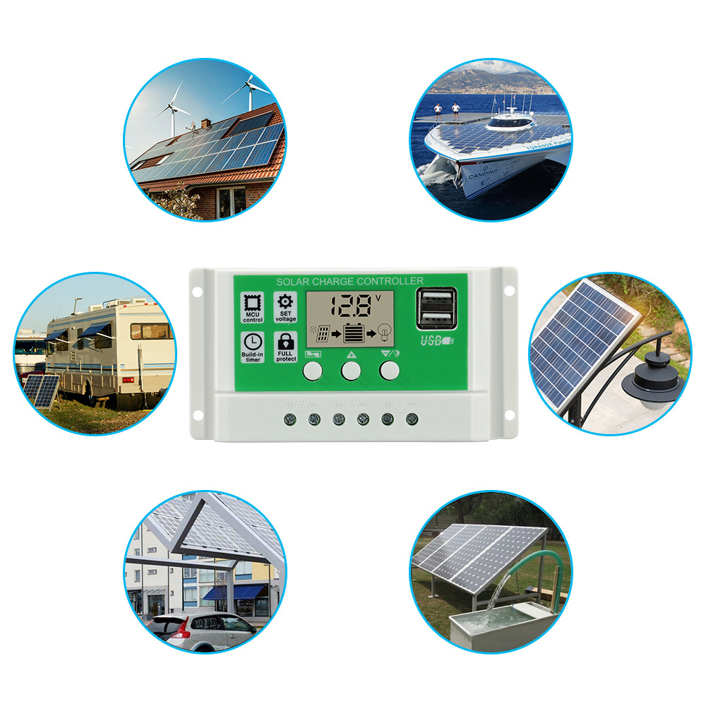 Powmr Solar Charge Controller Panel 30A 12V 24V Auto Lithium Battery ...