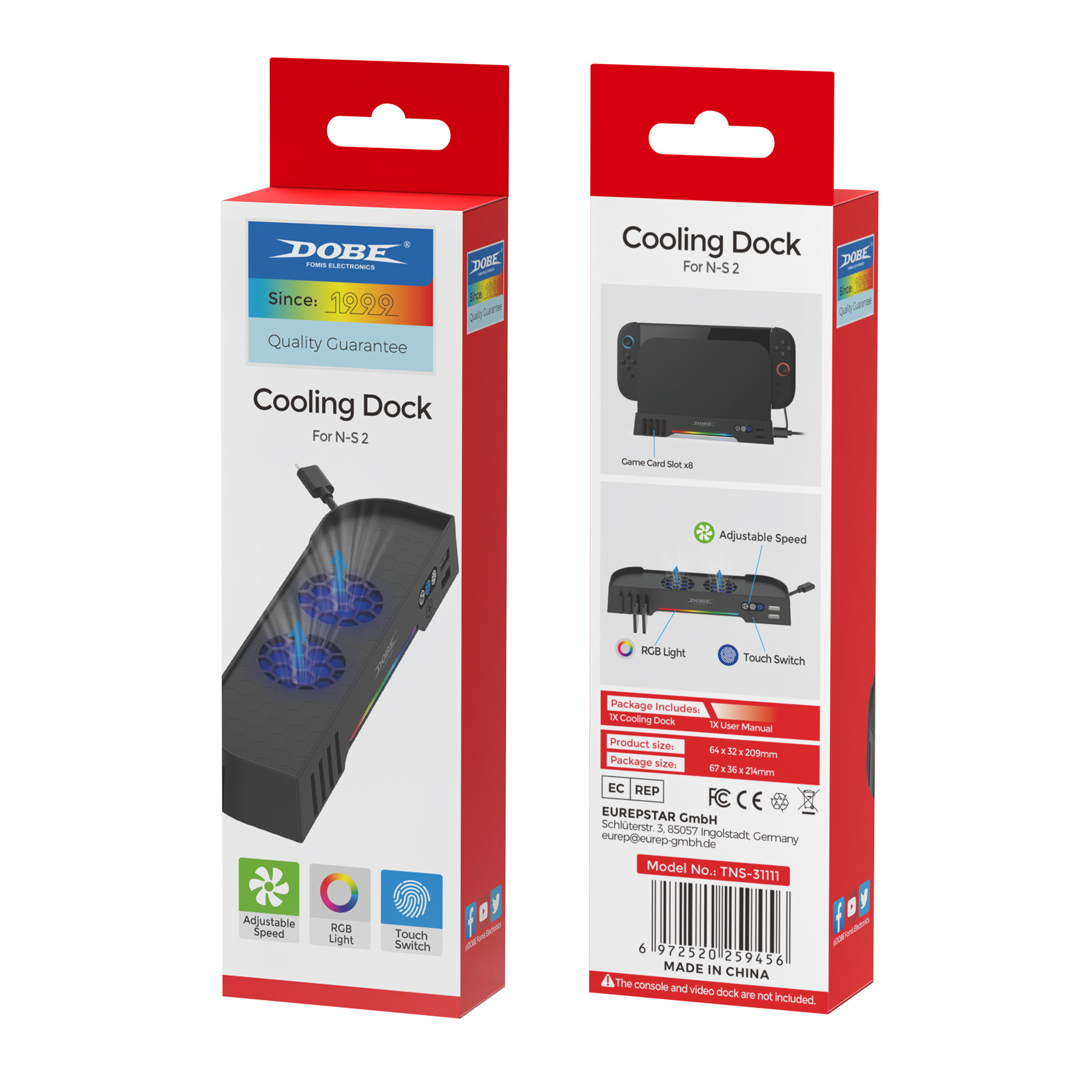 DOBE Cooling Fan RGB Machine Nintendo Switch 2 (2025 Model) TNS-31111 ...