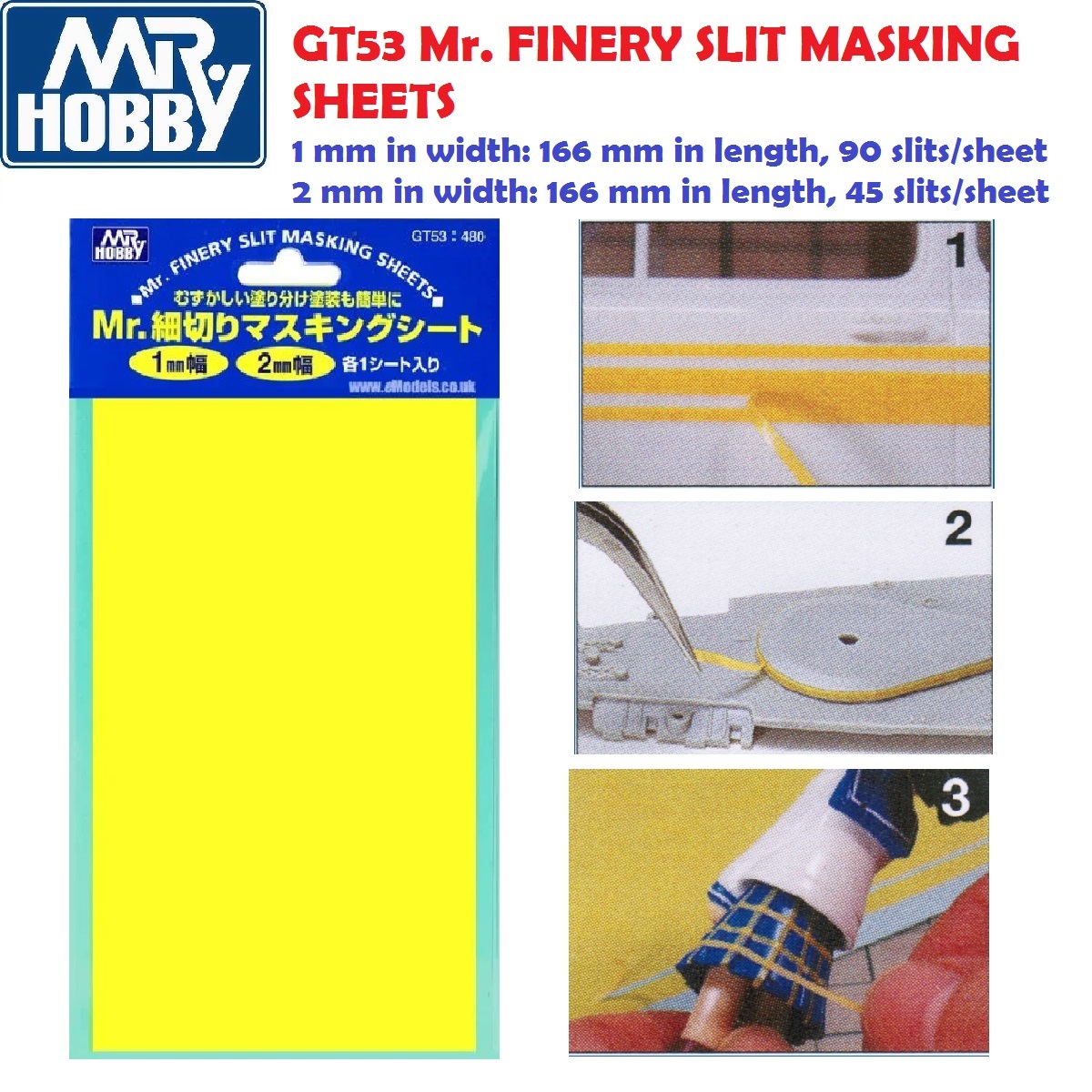 Mr.Hobby GT-53 Finely Slit Masking Sheets 1mm 1 sheet 2 mm 1 | Shopee ...