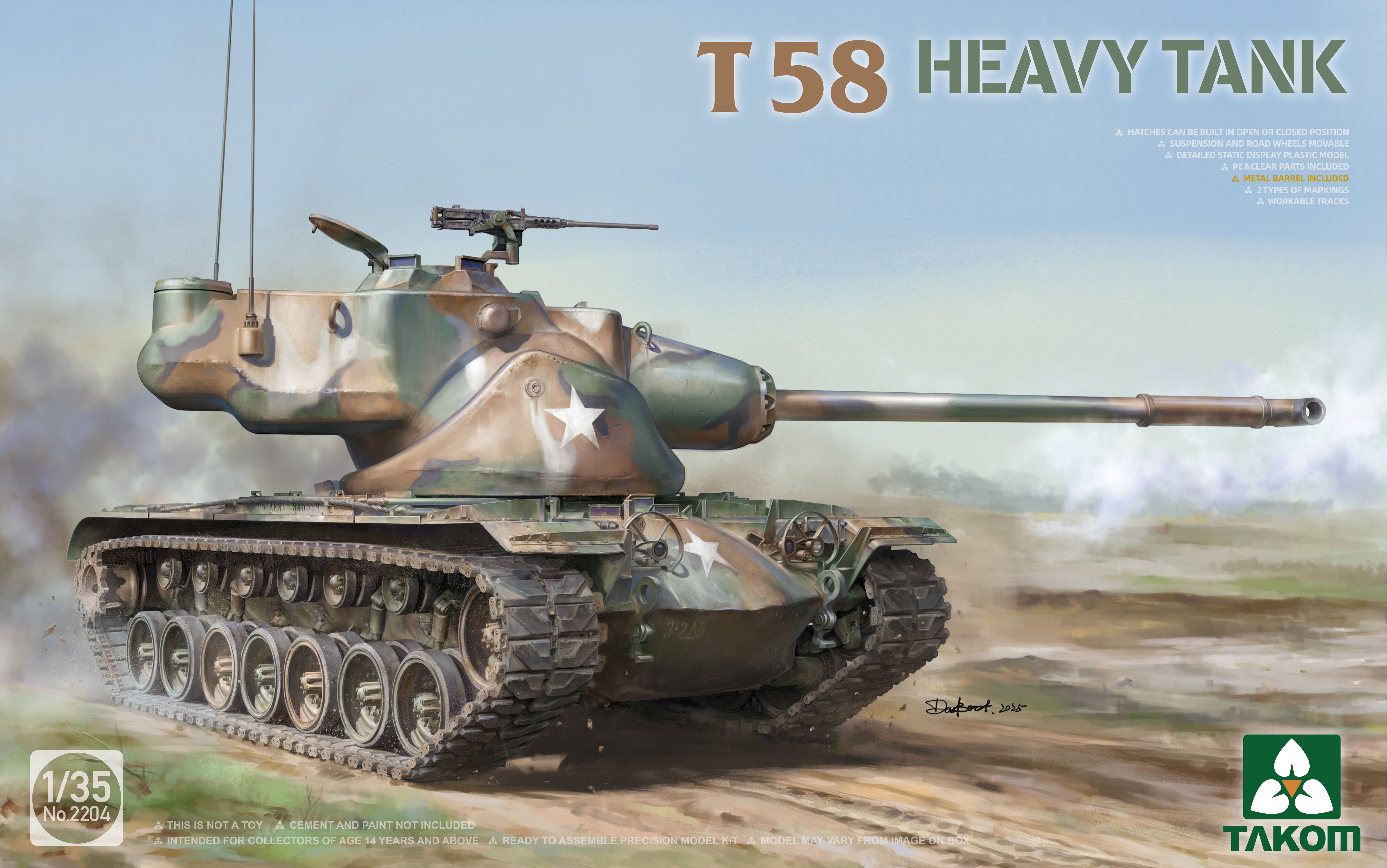 Maquette à Monter Char Lourd T57 Au 1/35 - Kit Promo TAKOM (réf. 2203) Pour Modélisme