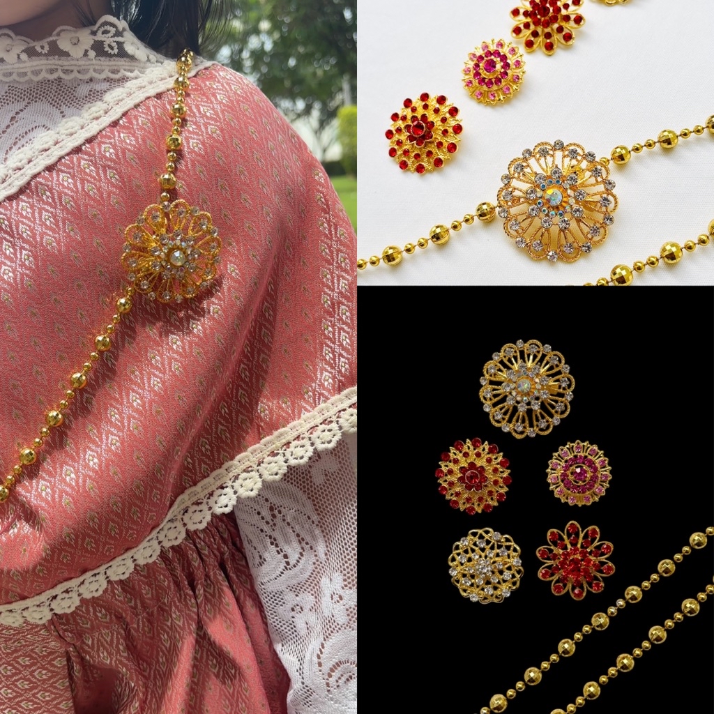 (Fast Delivery) Thai Costume Garland And Brooch Pin Accessories ...