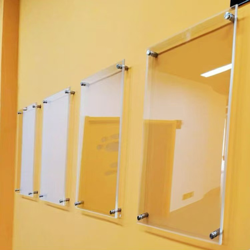 Acrylic Photo Frame Signage With Floating Pins Wall Mounted Sign Two ...