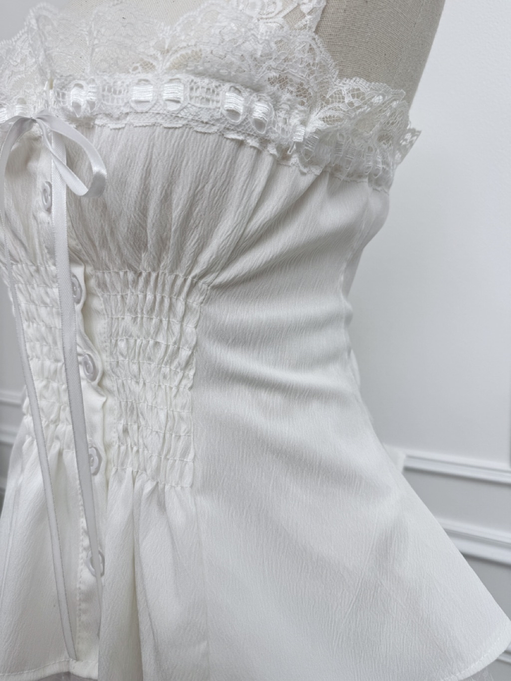 (Suitable For Chubby Women Bust Up To 40) Lace-Trimmed Spaghetti Strap ...