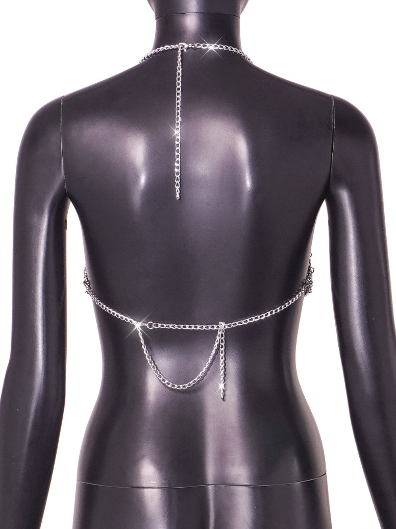 Diamond Bra Short Crop Top Silver Party Festival Songkran Sparkling ...