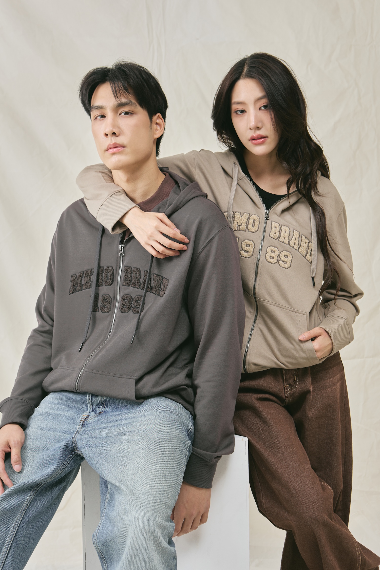 AEIOU ️Memo Winter Jacket Hood Large Embroidery Pattern Varsity Year ...