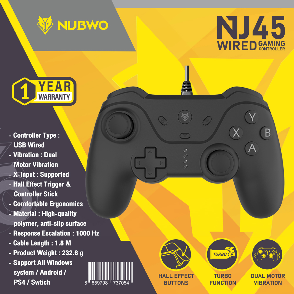Nubwo NJ45 Wired Gaming Controller Joystick For Double Vibration System ...