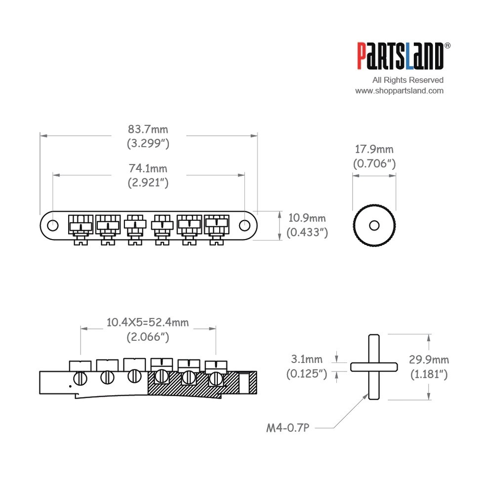 Partsland ABR Style Classic Tune-O-Matic LP Bridge LP35BRD | Shopee ...