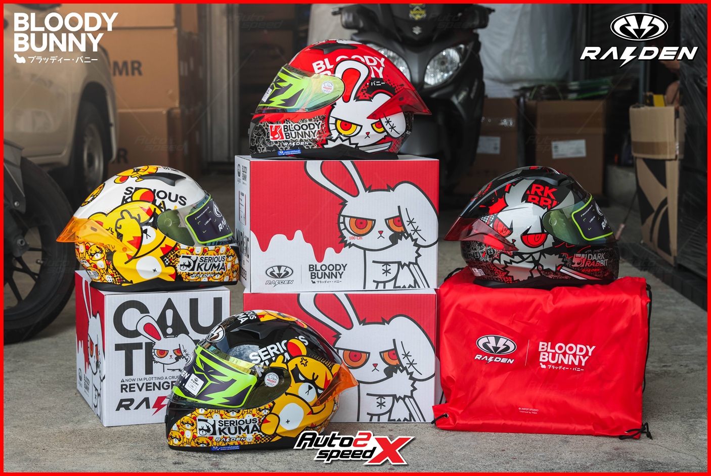 RAIDEN EXON BLOODY BUNNY LIMITED Helmet, New Model 2026 | Shopee ...