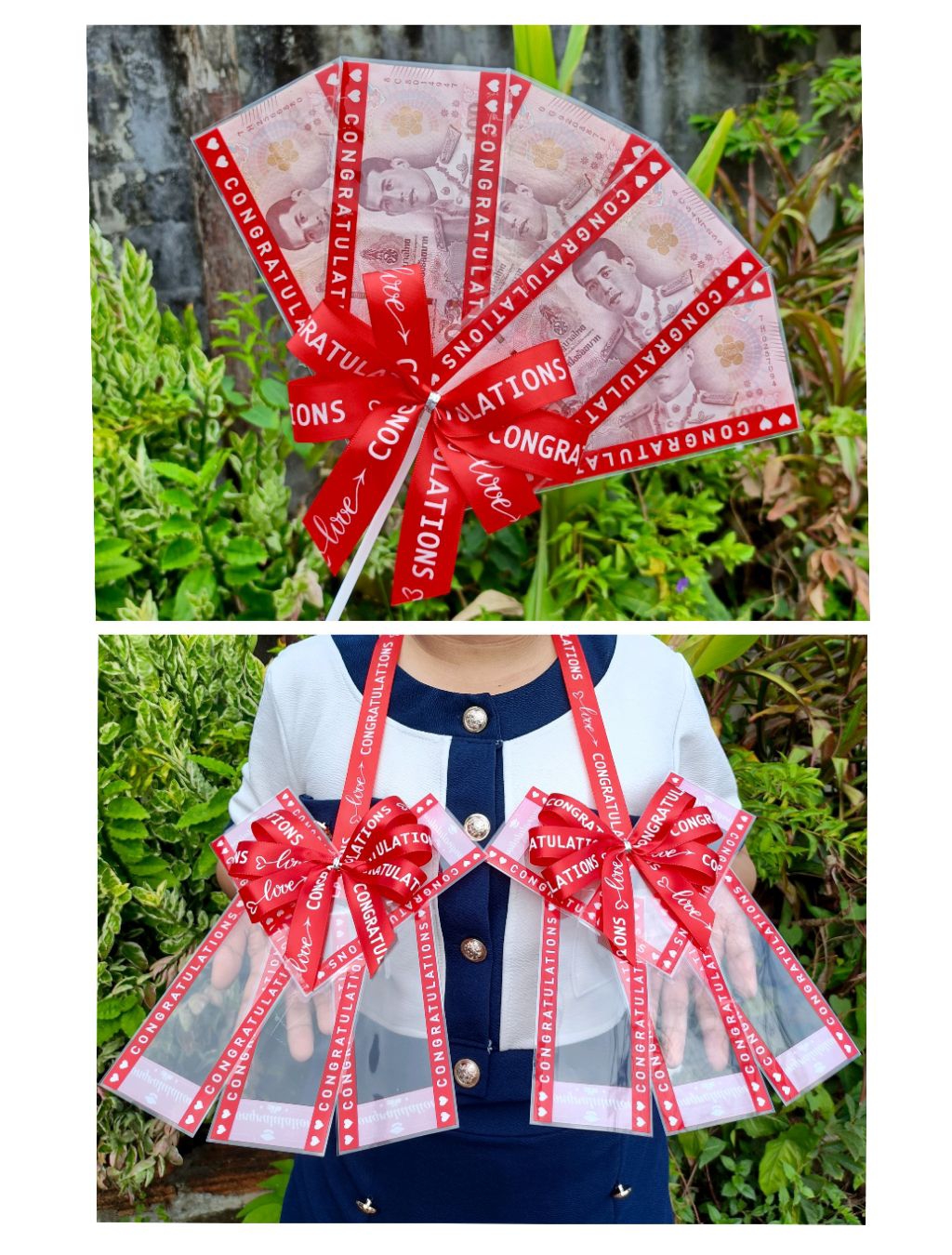 Set Of 10 Heart Garlands + 5 Fans Congratulations Shoulder Straps ...