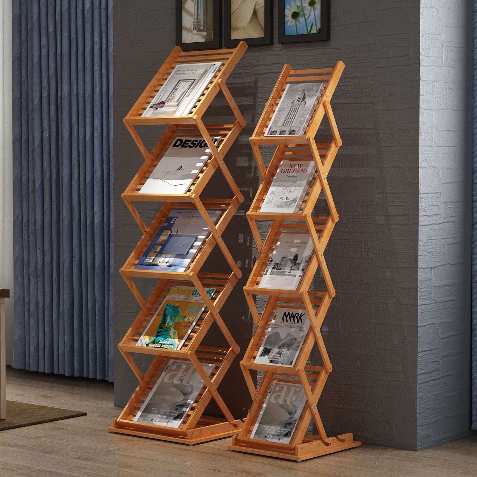 5-Layer Foldable Magazine Rack A4/A3 Size Newspaper Leaflet Brochure ...