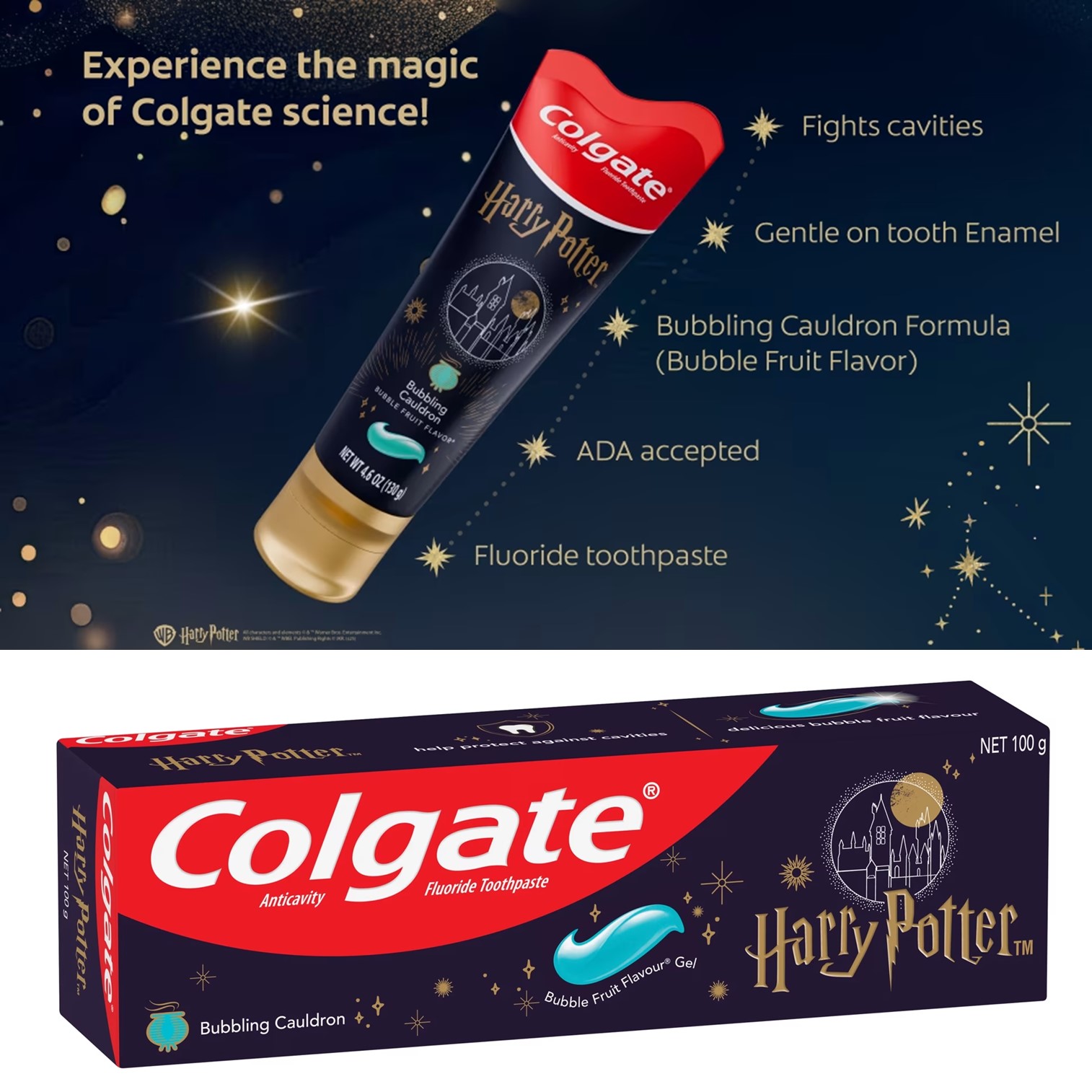 Toothbrush + Colgate Toothpaste Special Edition Authentic Harry Potter ...