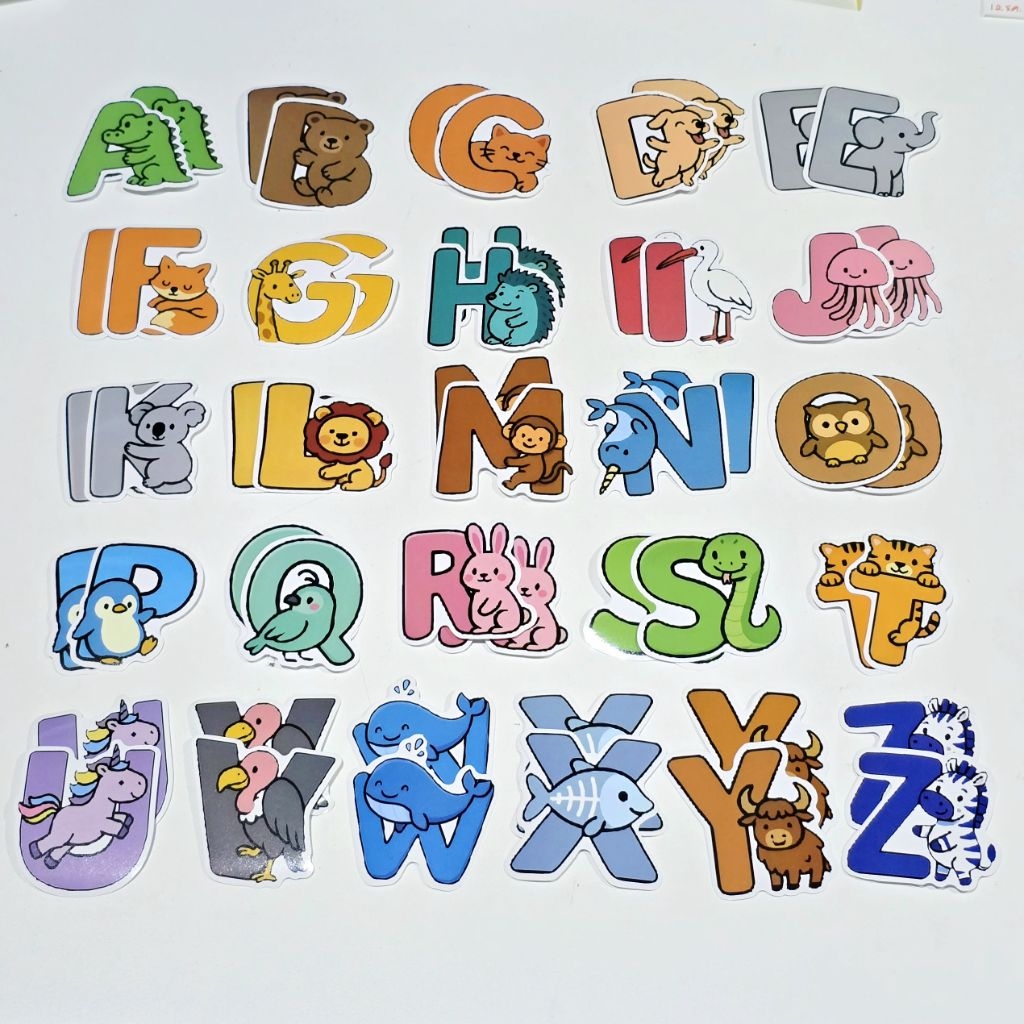 ABC Stickers With Cute Animal Patterns Learn English For Children ...
