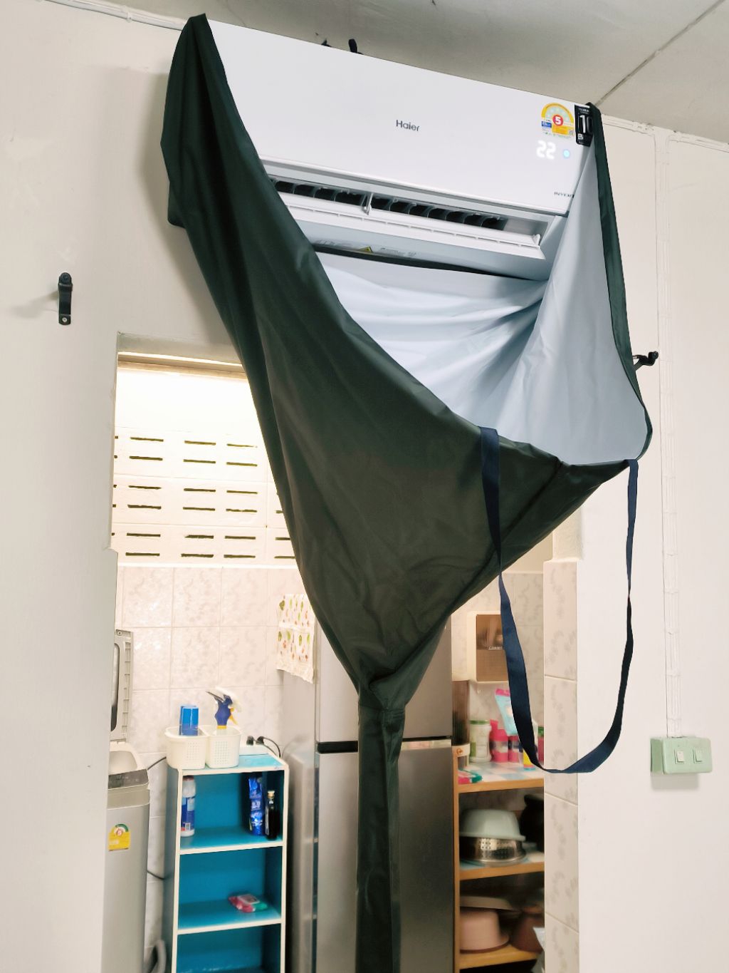 PVC Air Conditioner Cleaning Cloth Size 1.5x2.2 Meters Green Horse Dung ...