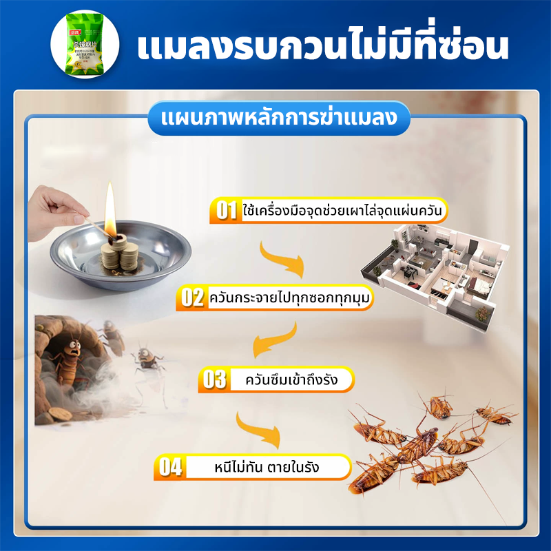 Use Once Kill All Items ZER Cockroach Repellent Smoke Sheet Killer ...
