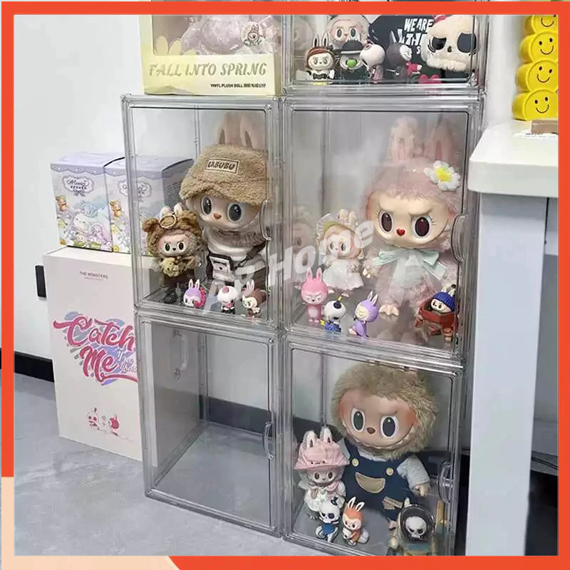 Clear Acrylic box Model Doll Display Collectible Case Labubu popmart ...