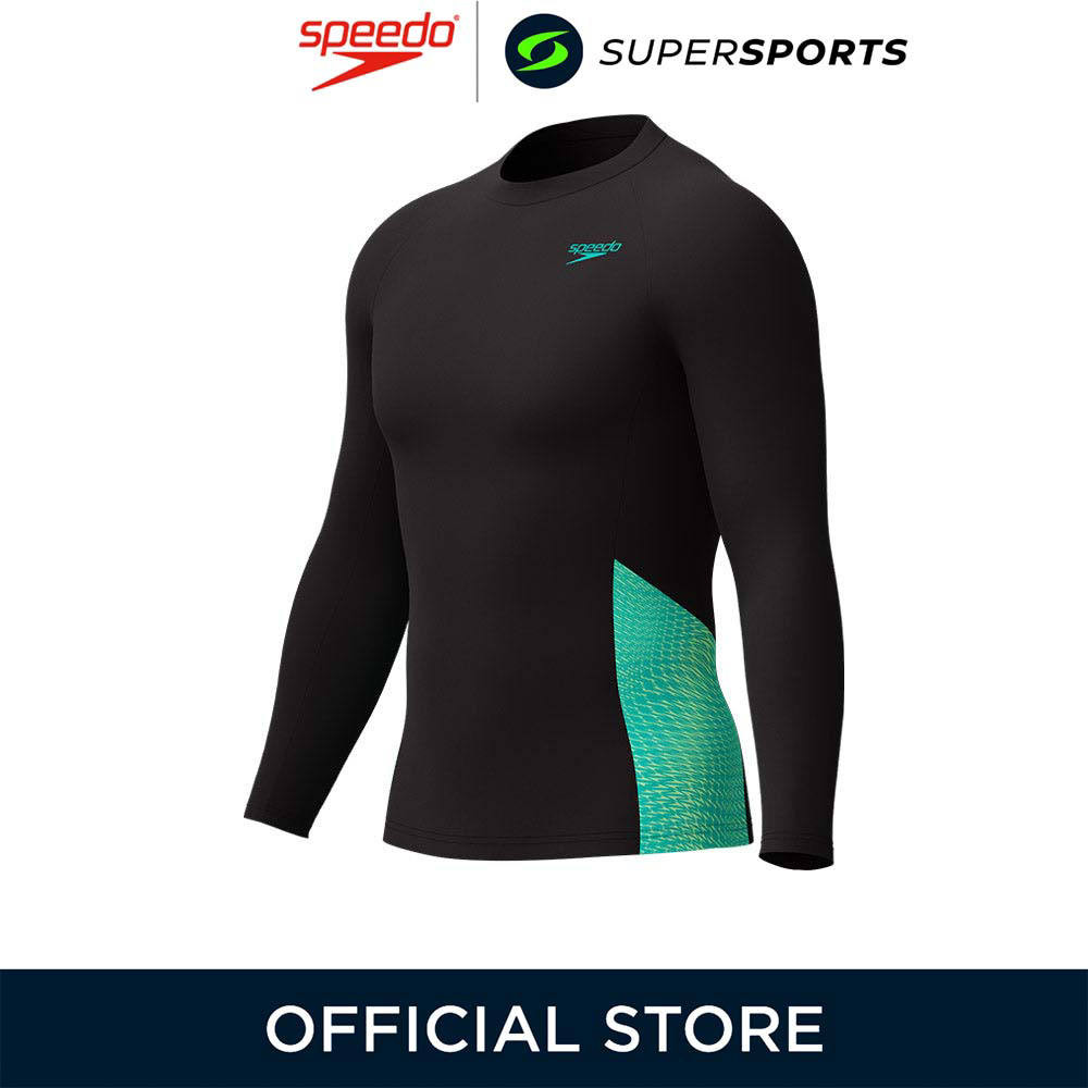 SPEEDO Endurance+ Long Sleeve Splice Men's Rash Guard Shirt | Shopee ...