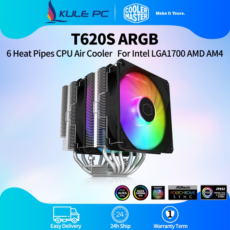 PH Cooler Master T620S ARGB CPU Cooler 6 Heat Pipes Efficient Cooling